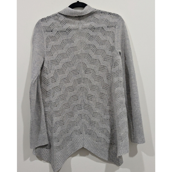 NEW Garnet Hill Oversized Pointelle Chevron Cardigan - Picture 6 of 6